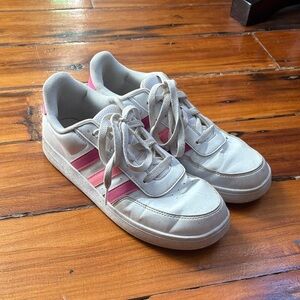 White and Pink adidas Sneakers